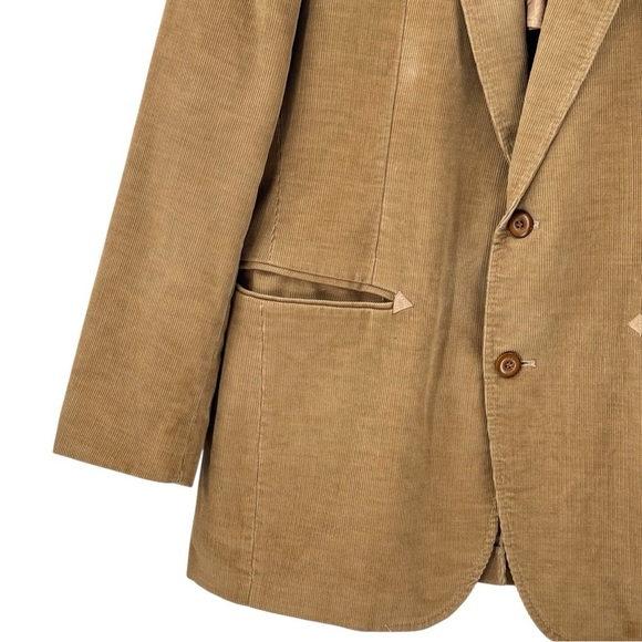 Vintage 70s Western Wear Corduroy Blazer Mustang by Haggar Made in USA Tan | 40 - Picture 5 of 9